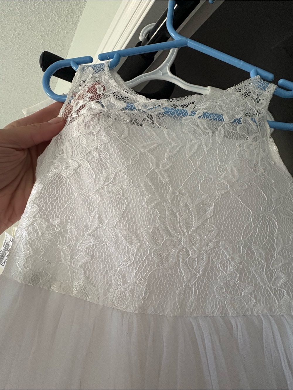 White Lace Tulle Girls' Dress - Elegant Party Dress